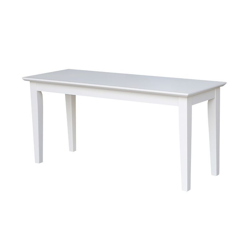 White Solid Wood Shaker Style Storage Bench