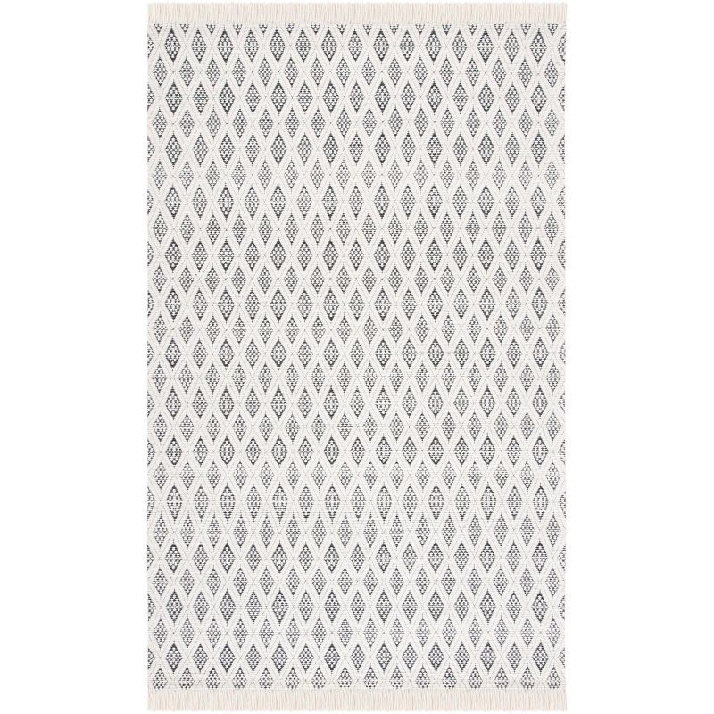 Hand-Tufted Artisan Wool Rectangular Rug 4' x 6' - Black