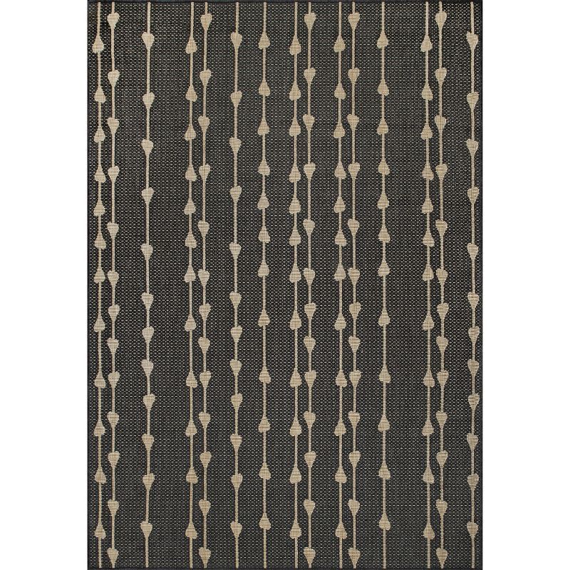 Charcoal Synthetic 62"x24" Easy-Care Indoor/Outdoor Rug