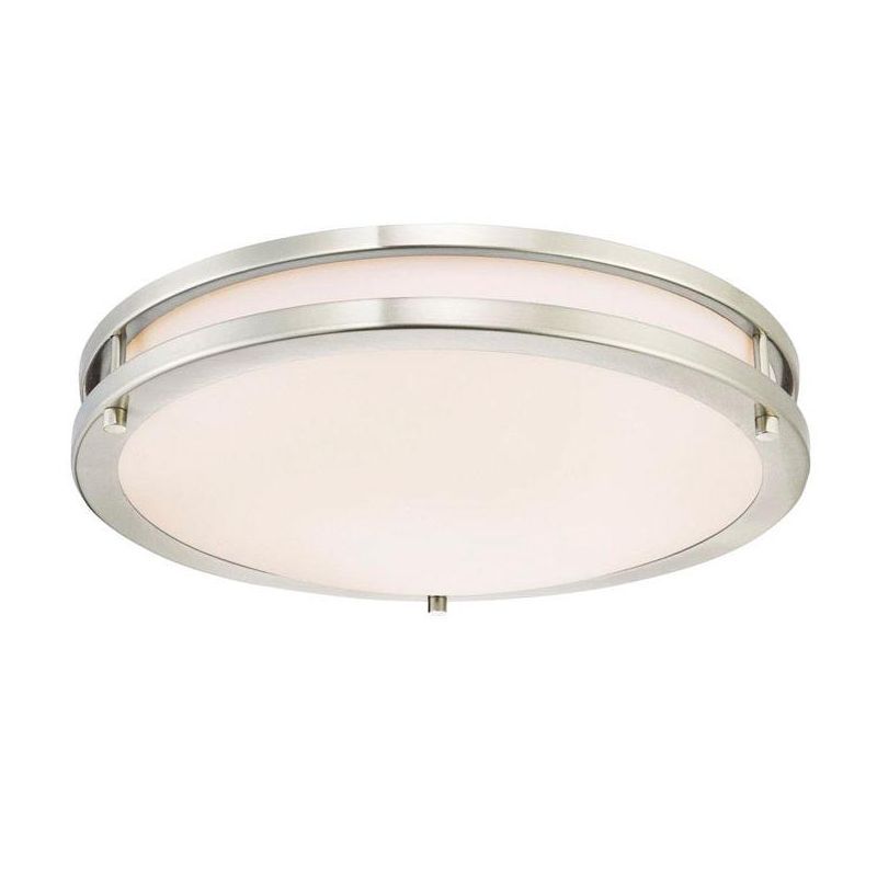 Sleek Brushed Nickel 23W LED Flush Mount Ceiling Lamp