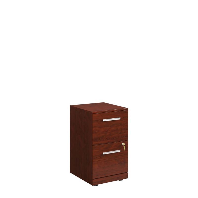 Classic Cherry 2-Drawer Mobile Filing Cabinet with Lock