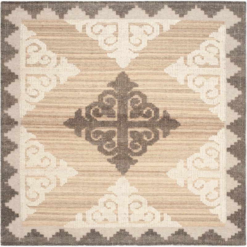 Kenya Brown and Charcoal Hand-Knotted Wool Area Rug