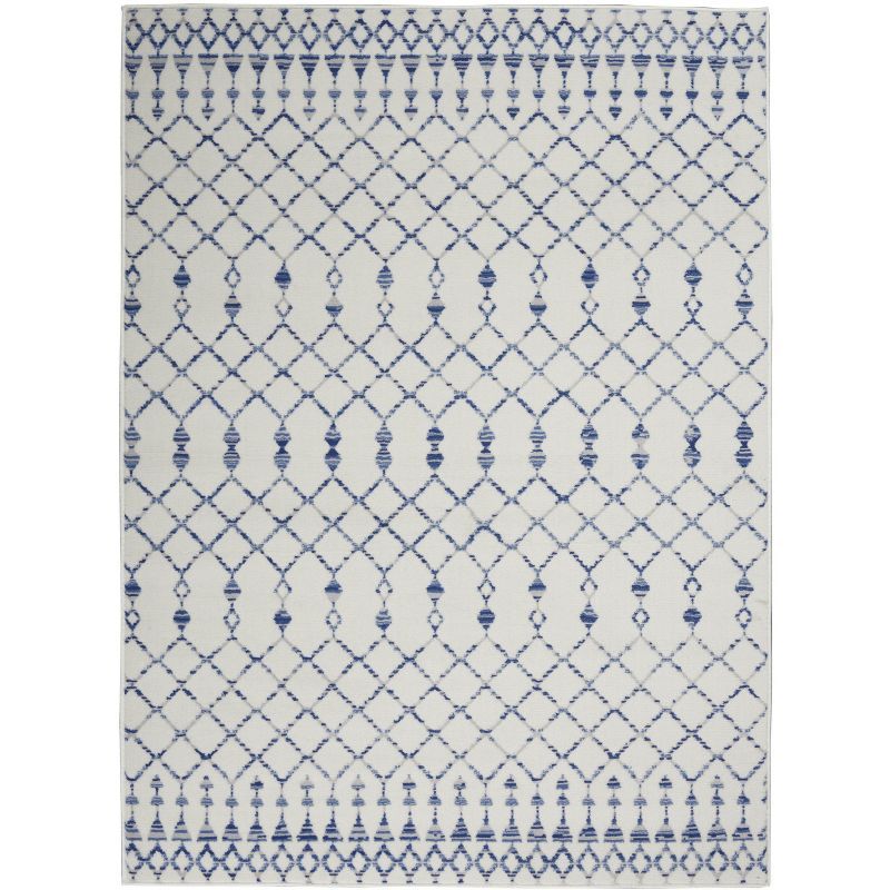 Bohemian Bliss Ivory Geometric 6' x 9' Synthetic Area Rug