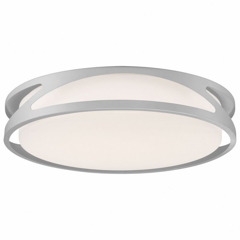 Lucia 17.75" White Satin LED Flush Mount Light