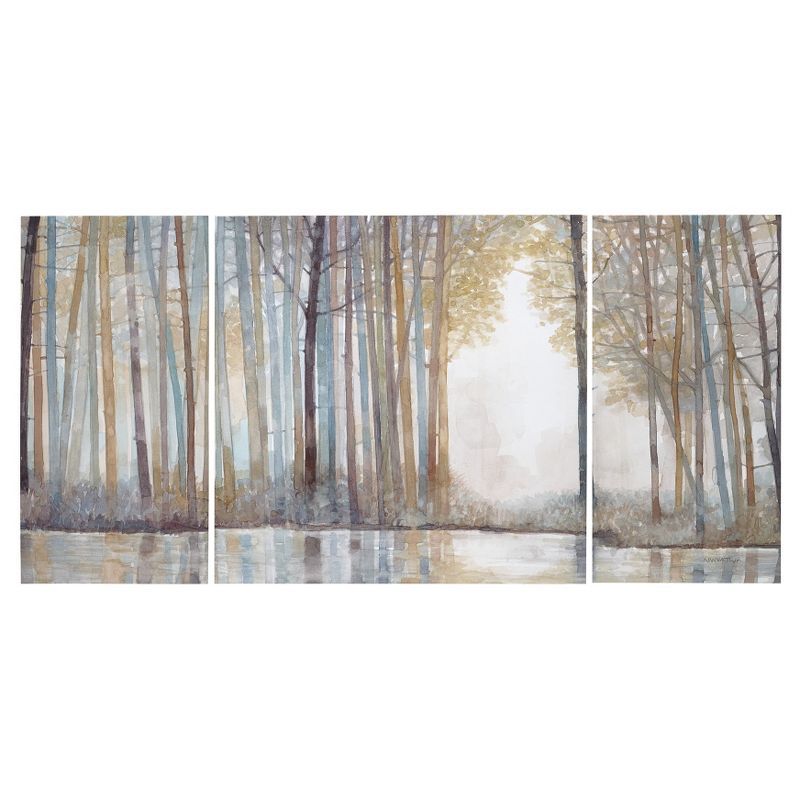 Forest Reflections Multi-Color Gel Coated Canvas Art Set