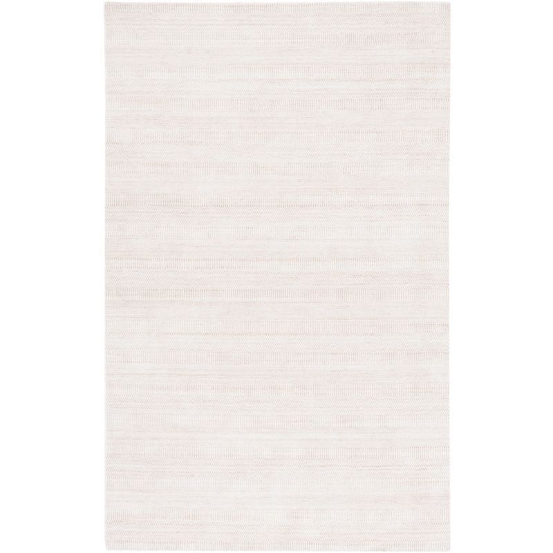 Beige and Ivory Hand Loomed Viscose 4' x 6' Area Rug