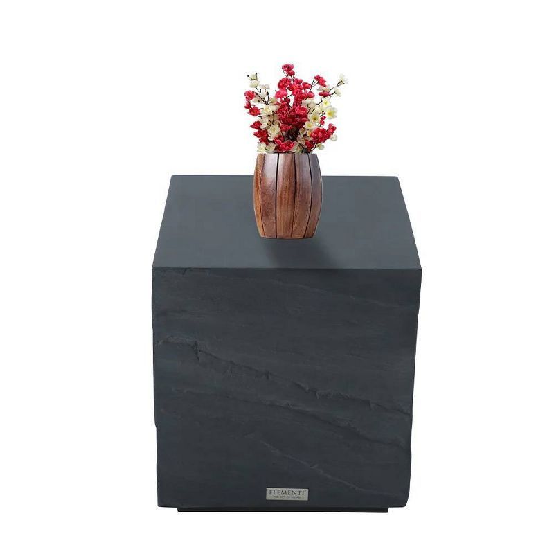 Slate Black Square Concrete Outdoor Side Table