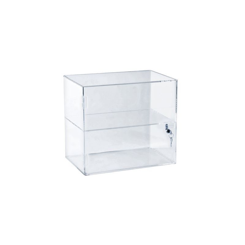 Clear Acrylic Locking Countertop Display Case with Shelf