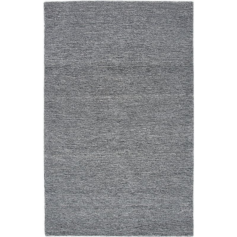Hand-Tufted Black Wool Rectangular Area Rug