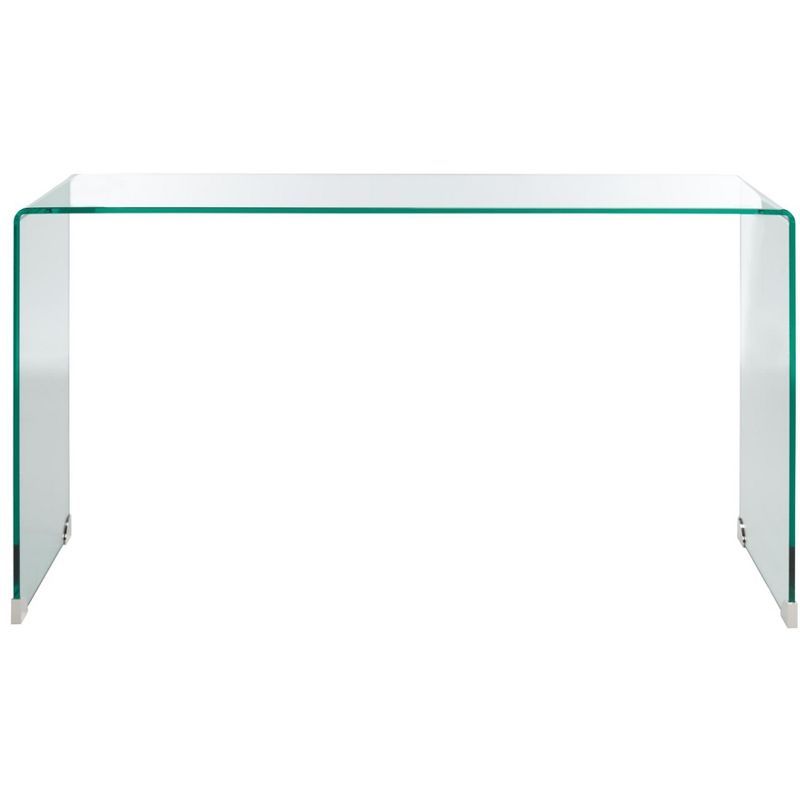 Huck Clear Tempered Glass Console Table with Rounded Corners