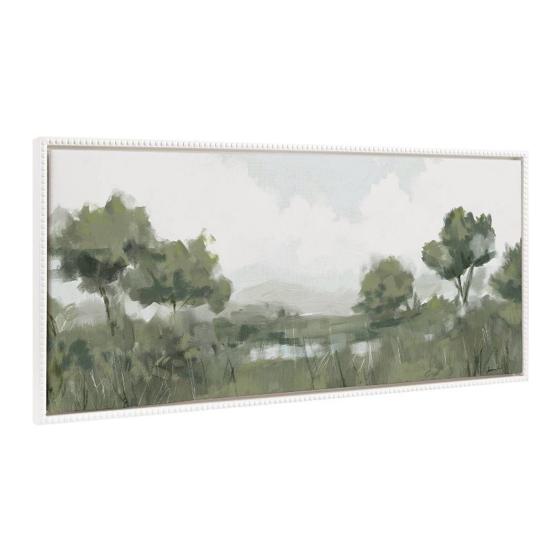 Sylvie Beaded Shades of Olive Framed Canvas by Mary Sparrow White - Kate & Laurel All Things Decor