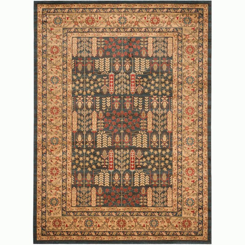 Navy/Natural Synthetic Reversible Rectangular Area Rug 10' x 14'