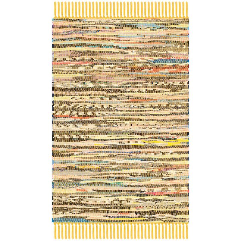 Yellow and Multicolor Handwoven Cotton Rag Area Rug