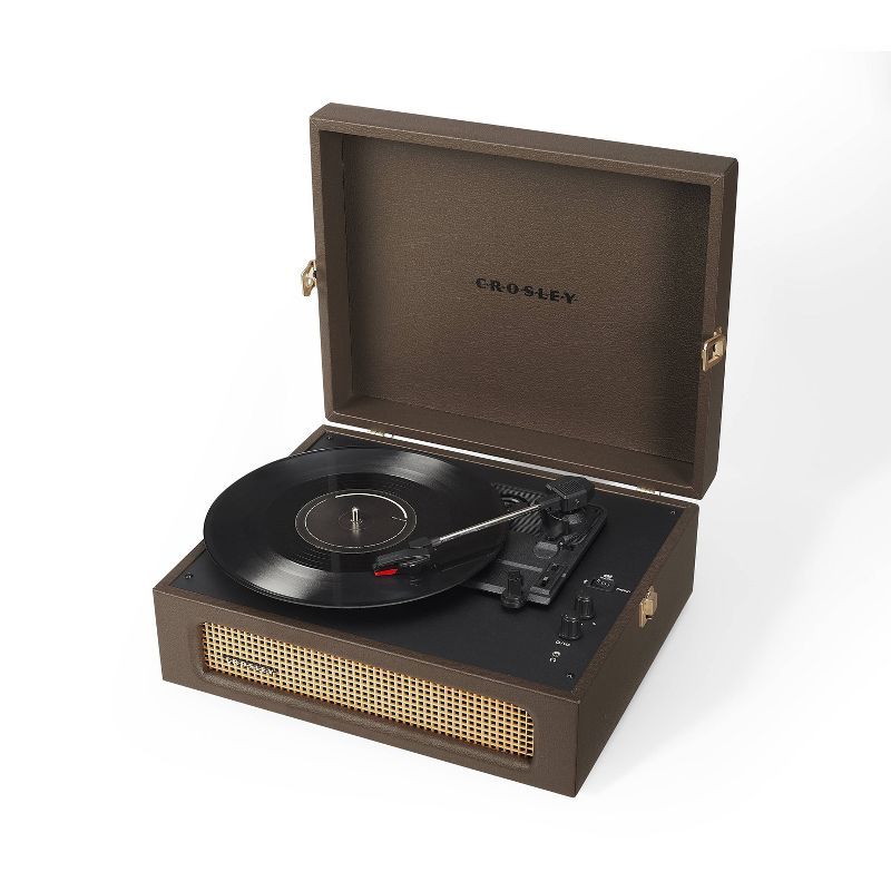 Cocoa Brown Vintage Portable Record Player with Bluetooth