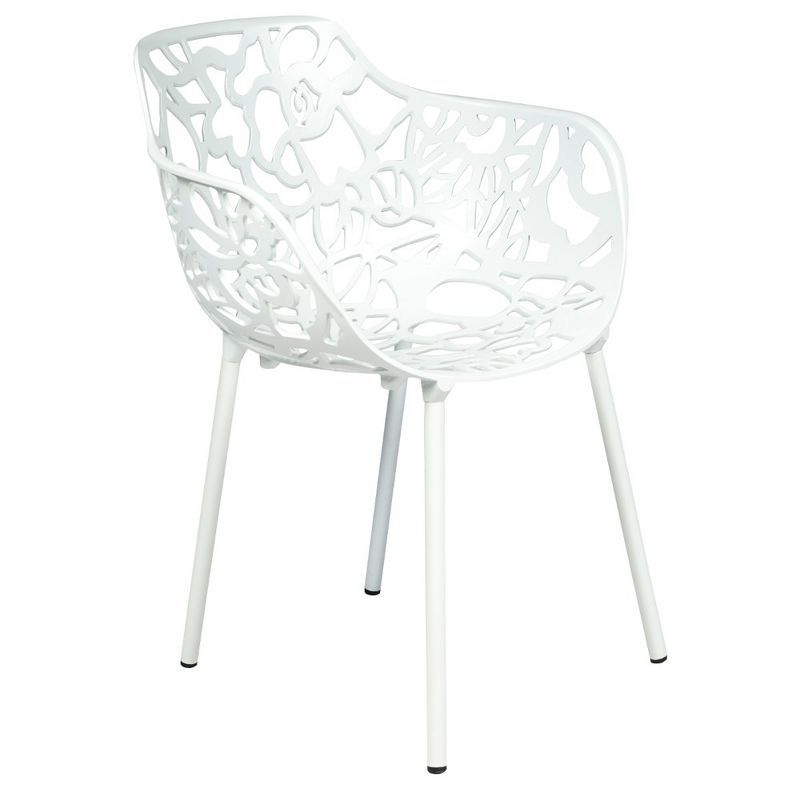 Devon White Aluminum Stackable Outdoor Dining Chair