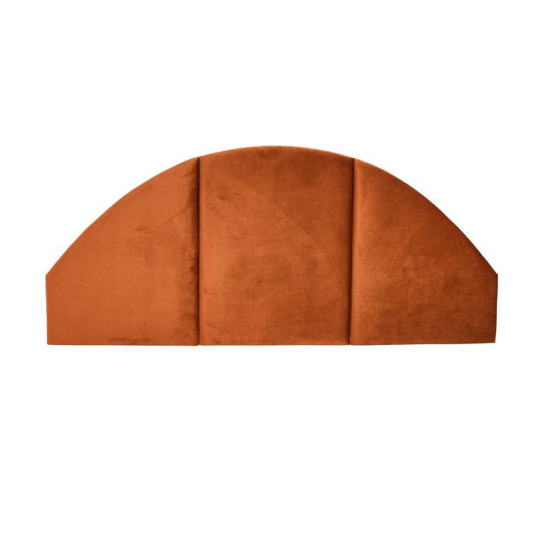 Terracotta Velvet Arched Queen Sound Reducing Headboard