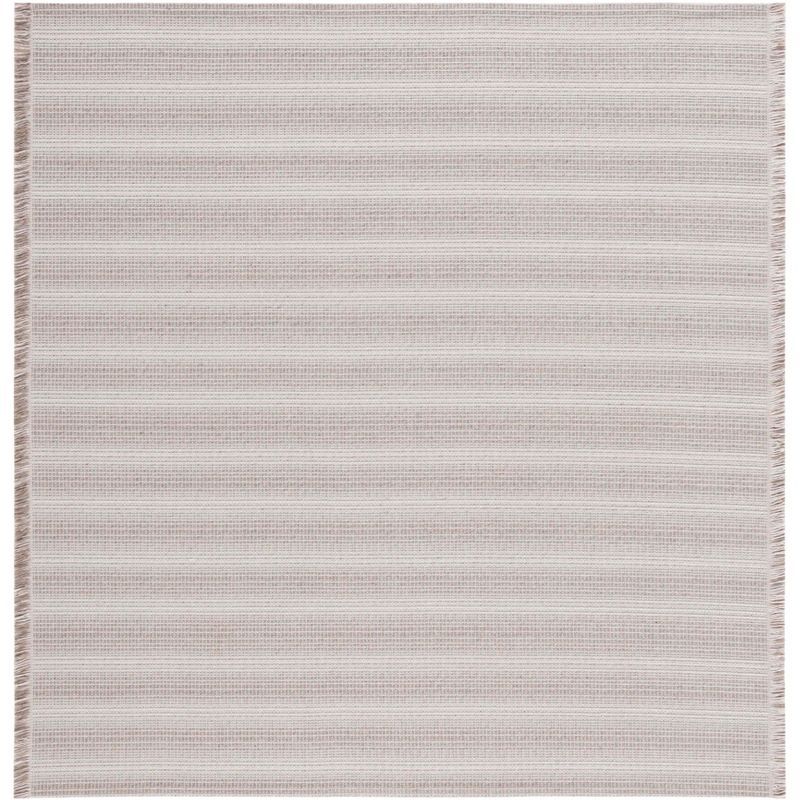 Augustine Ivory/Taupe Boho-Mod Square Area Rug, 6'4"