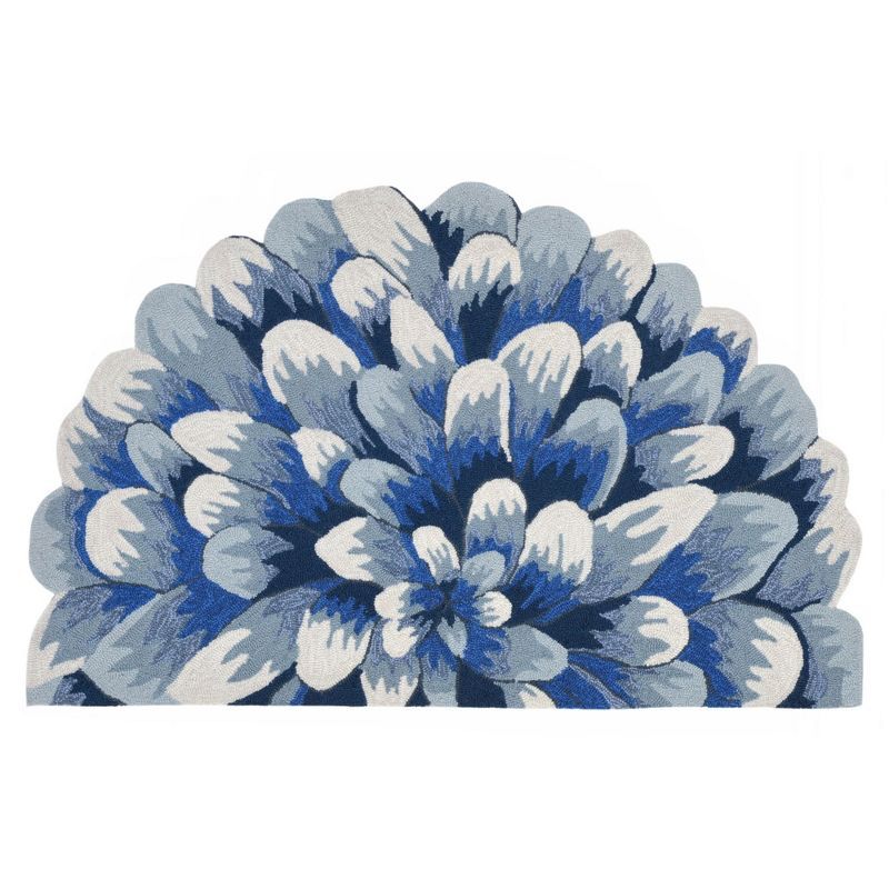 Handmade Blue Tufted Rectangular Synthetic Rug