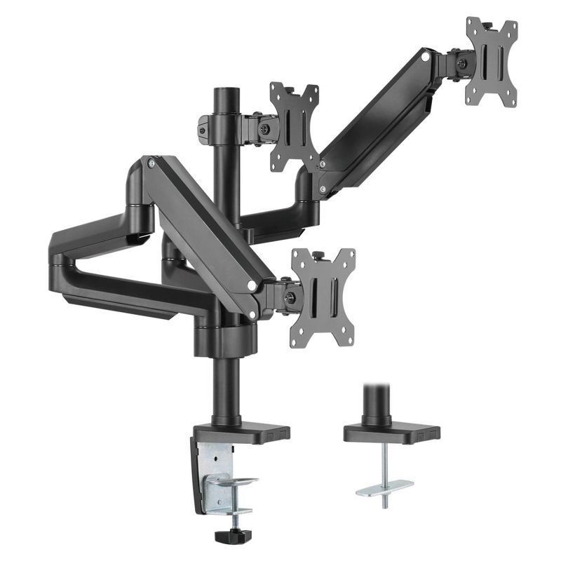 Black Triple Monitor Desk Mount with Gas Spring Arms