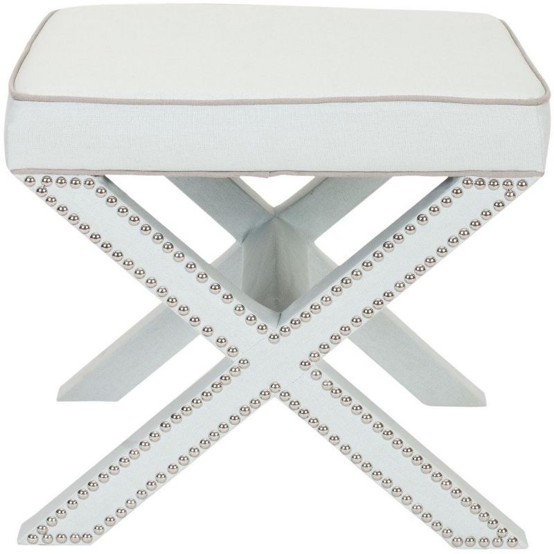 Palmer Ottoman with Nail Heads  - Safavieh