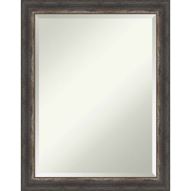 Rustic Charcoal Bronze Wood Bathroom Vanity Mirror