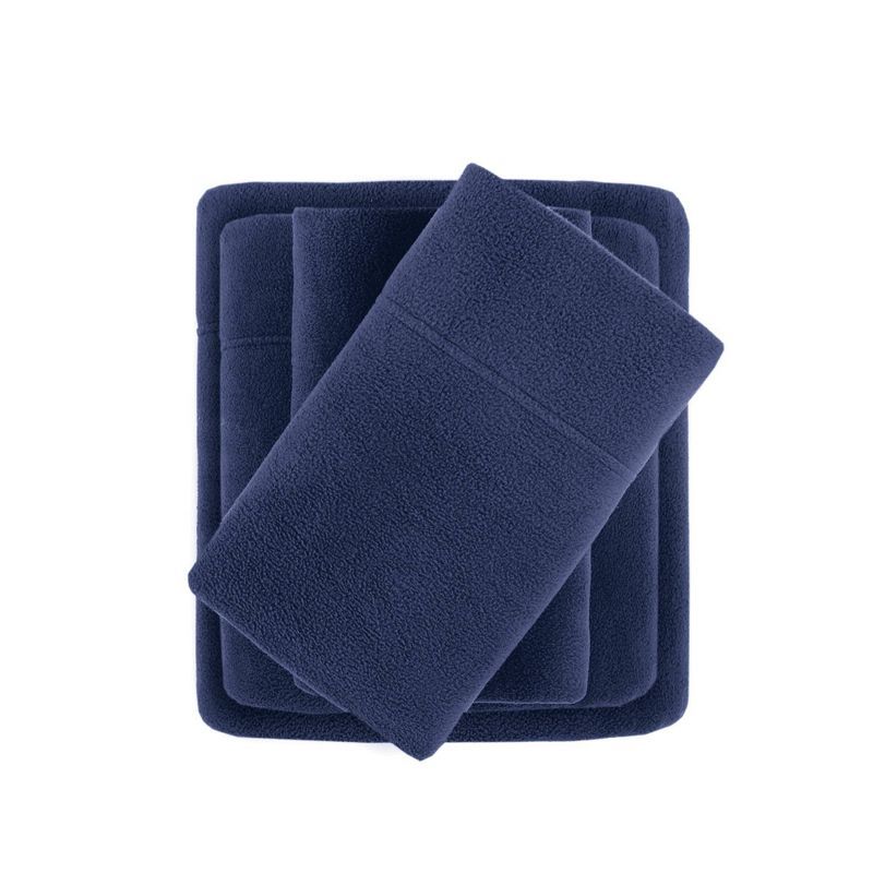 Navy Full Micro Fleece Sheet Set with Pillowcases