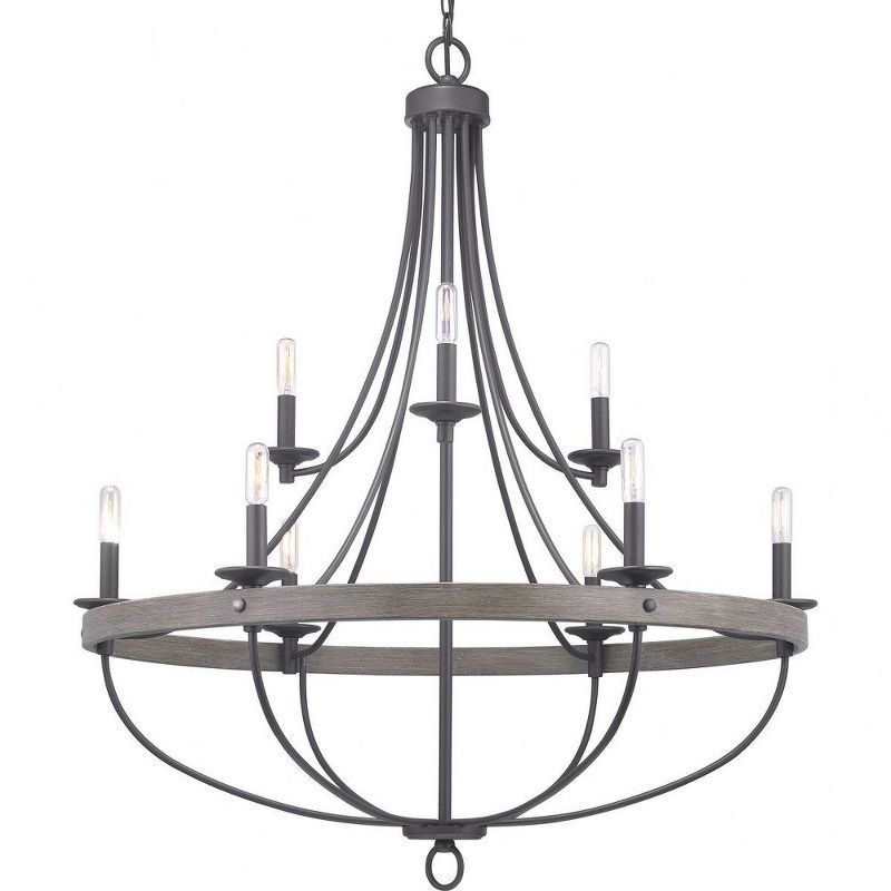 Gulliver Graphite Black Two-Tier 9-Light Chandelier