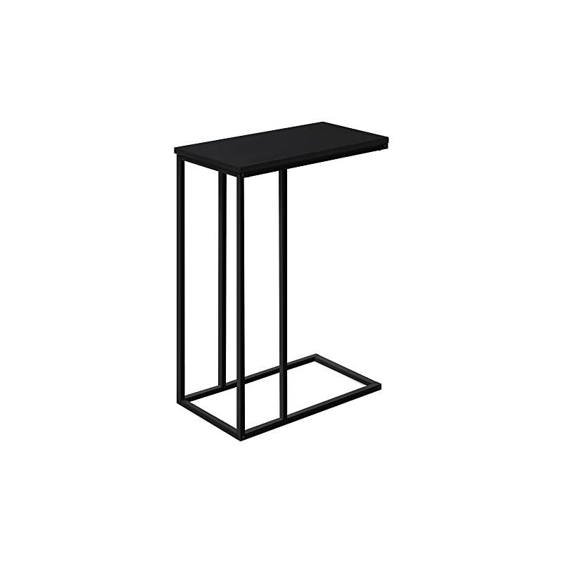 Black Metal C-Shaped Rectangular End Table