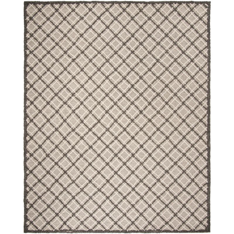 Elegant Hand-Tufted Wool Rectangular Rug in Gray, 8' x 10'