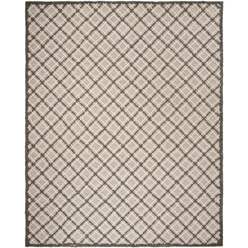 Elegant Hand-Tufted Wool Rectangular Rug in Gray, 8' x 10'