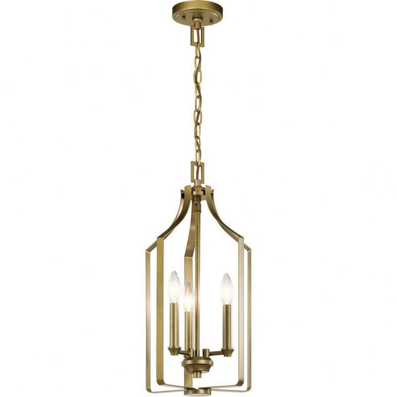 Morrigan Natural Brass 21" Traditional 3-Light Open Cage Pendant