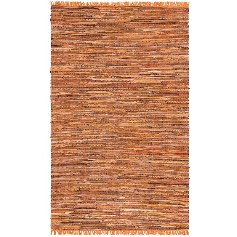 Handwoven Gold and Multi Cotton Stripe Rug 4' x 6'