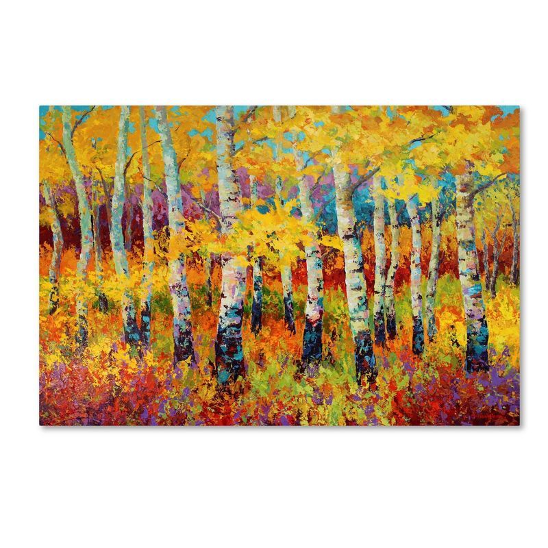 Autumn Birch Trees Abstract Landscape Canvas Art