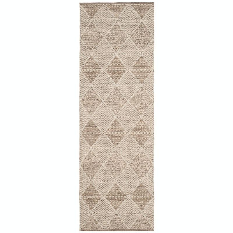 Montauk Beige Flat Woven Cotton Runner Rug, 2'3" x 7'