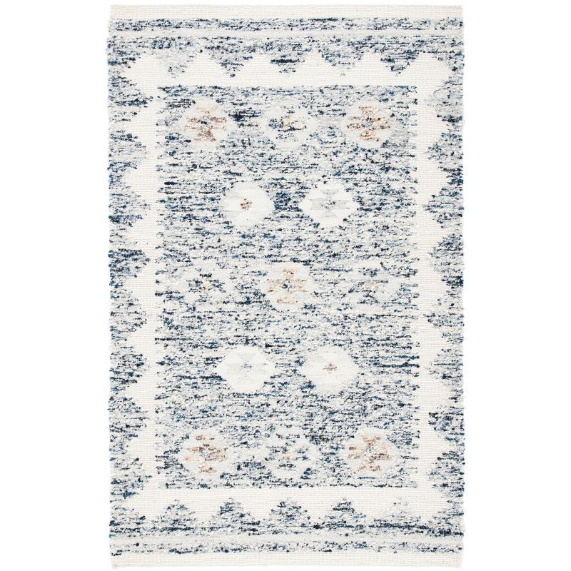 Ivory Luxe Shag 6' x 9' Hand-Knotted Wool-Cotton Blend Rug