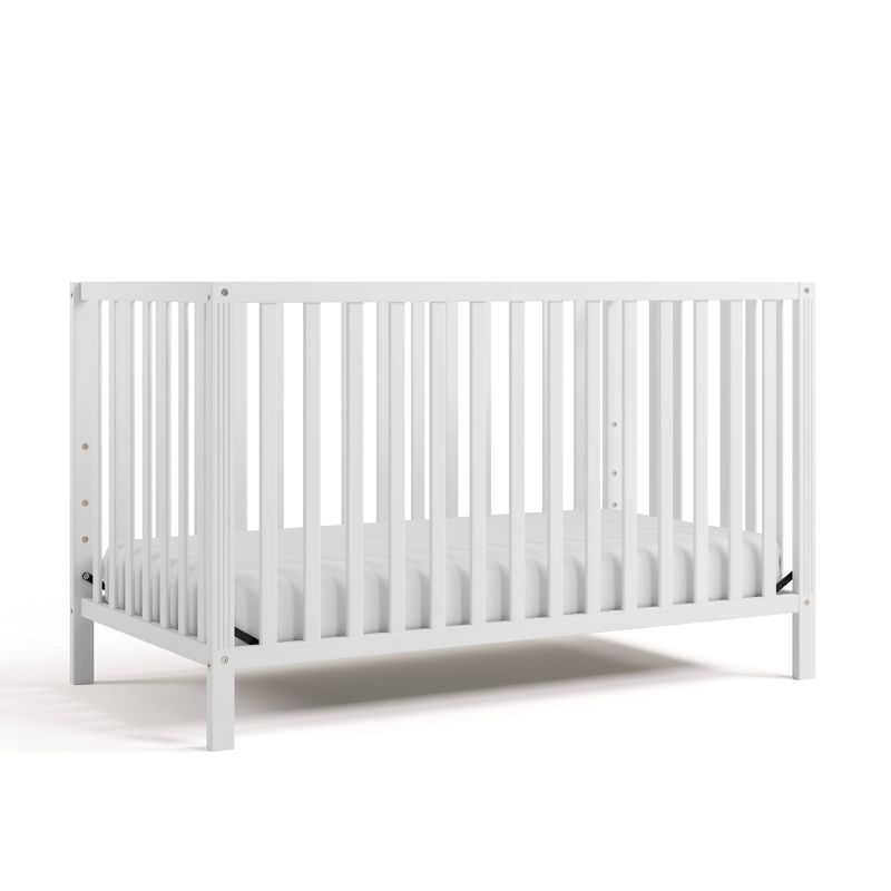 White Pine Wood Convertible Baby Crib with Easy Assembly