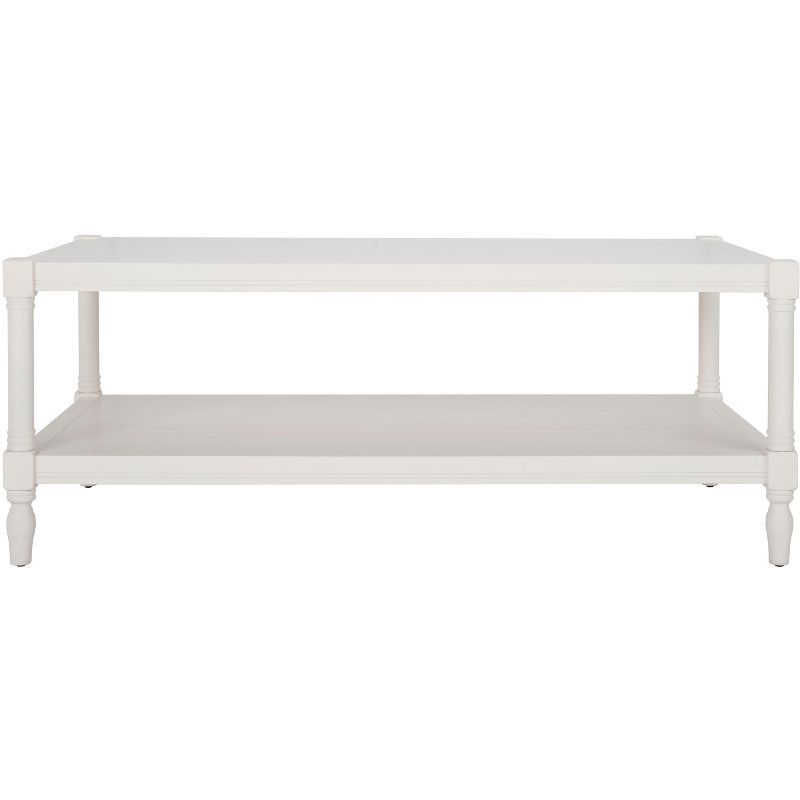 Coastal Cottage Charm White Pine Rectangular Coffee Table