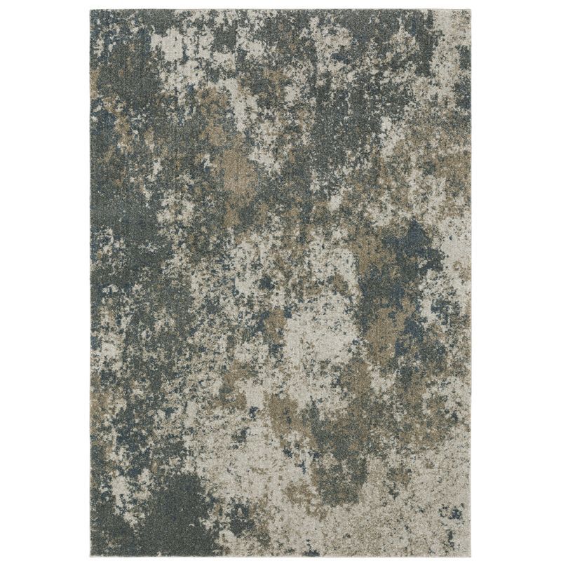 Hand-Knotted Blue and Gray Synthetic Oriental Area Rug