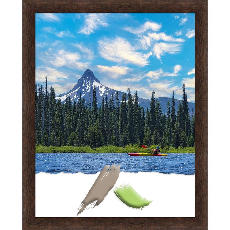 Warm Walnut Narrow Wood Wall Picture Frame 22"x28"