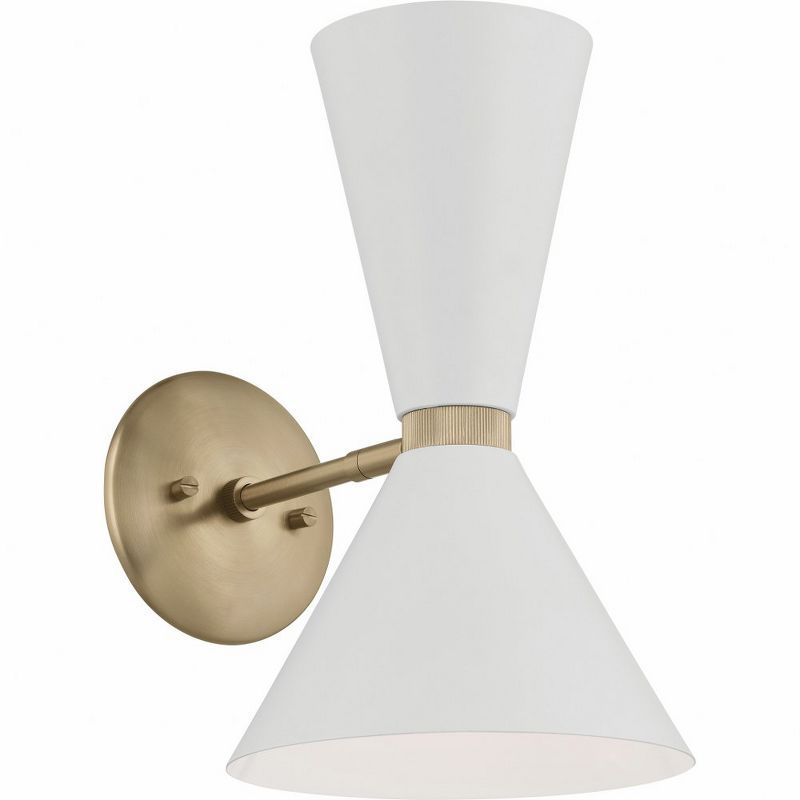 Champagne Bronze and White 13.5" Direct Wired Sconce