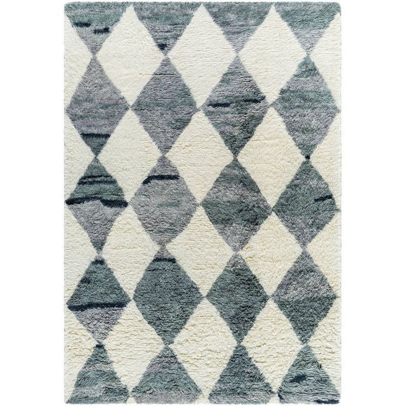 Ivory and Gray Wool Handmade Tufted 5' x 7' Area Rug