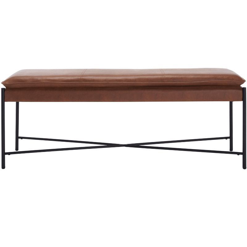 Kara Brown and Black Cushioned X-Base Bench