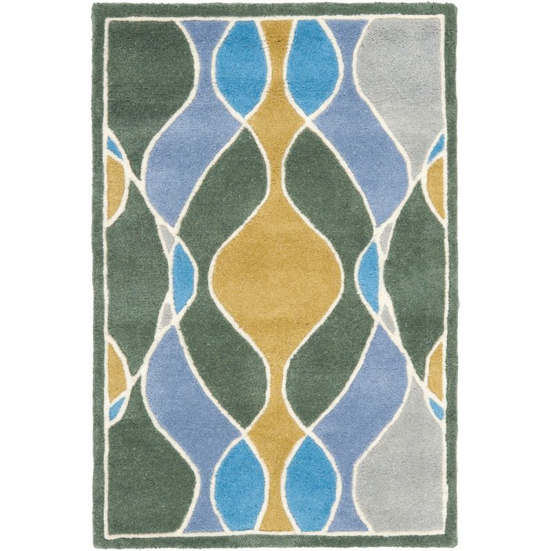 Soho 2' x 3' Grey and Multicolor Wool Area Rug