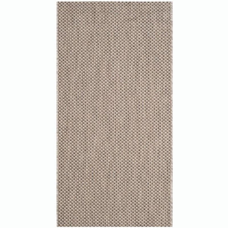 Taupe and Greige Synthetic Outdoor Area Rug