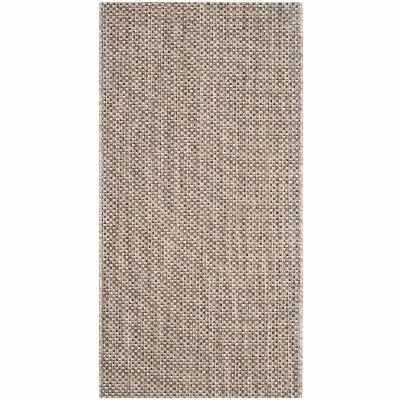 Taupe and Greige Synthetic Outdoor Area Rug