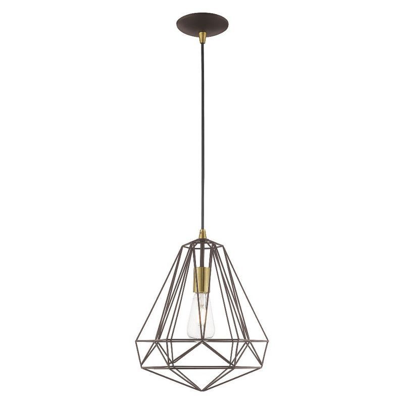 Contemporary Bronze Geometric Mini Pendant Light