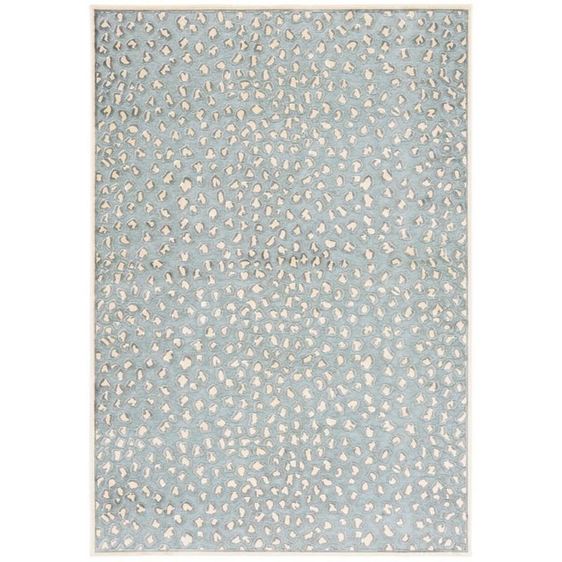 Spruce Essence Cream Hand-Knotted Viscose Silk Blend Area Rug 5'3" x 7'6"