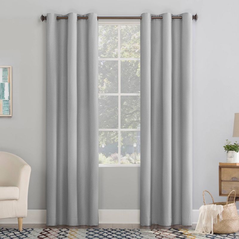 Gray Room Darkening Grommet Curtain Panel