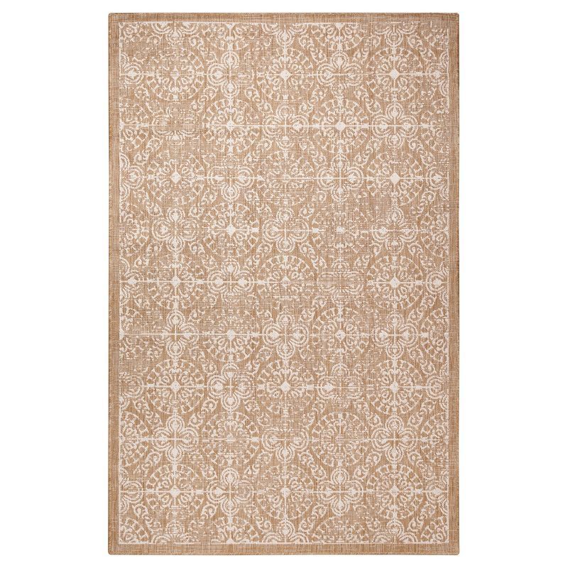 Antique Tile & Sand Handmade Synthetic Indoor/Outdoor Rug