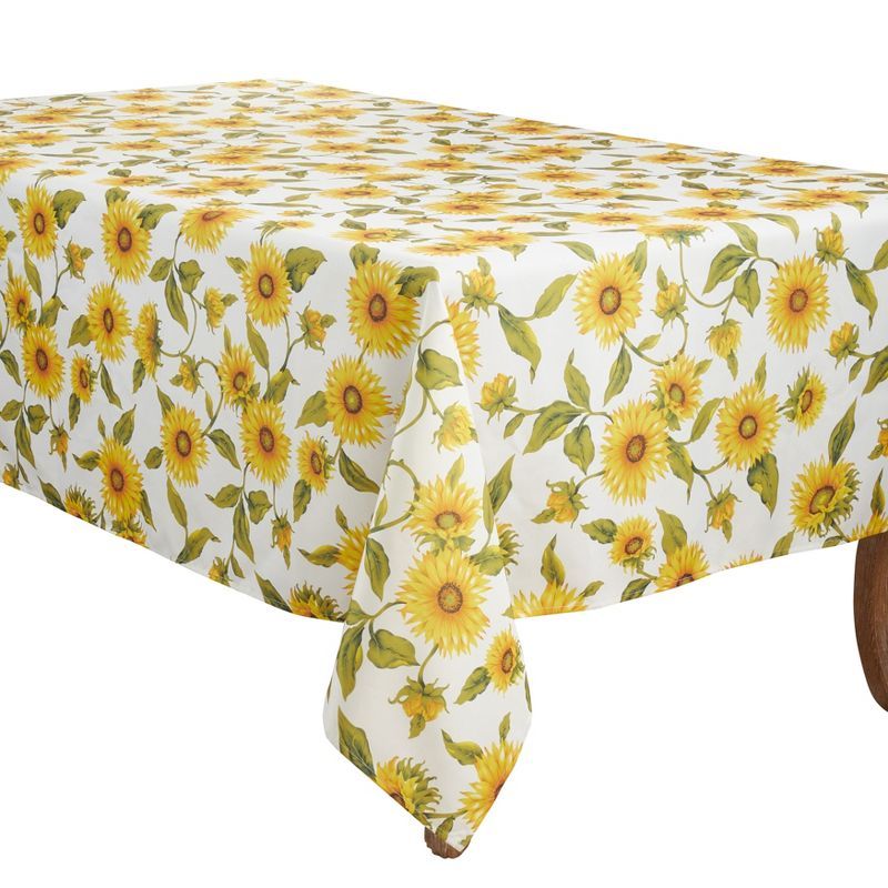 Sunflower Design Yellow Fabric Summer Tablecloth